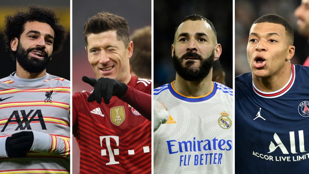 Benzema 3e Mbappe 5e Salah 7e Les 10 Favoris Dans La Course Au