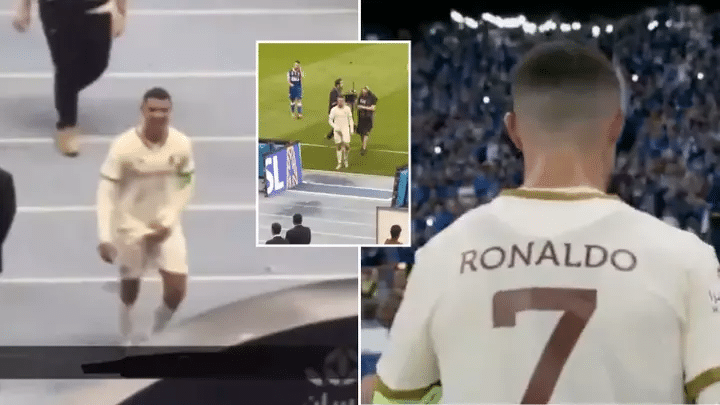 Cristiano Ronaldo Semble Faire Un Geste Obsc Ne L Gard De Ses Fans