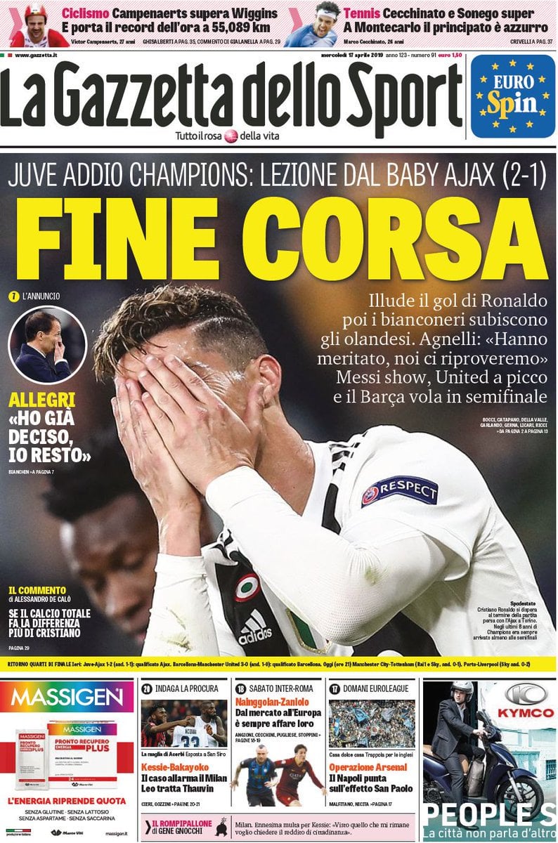 La Presse Italienne Sous Le Choc - Afrique Sports