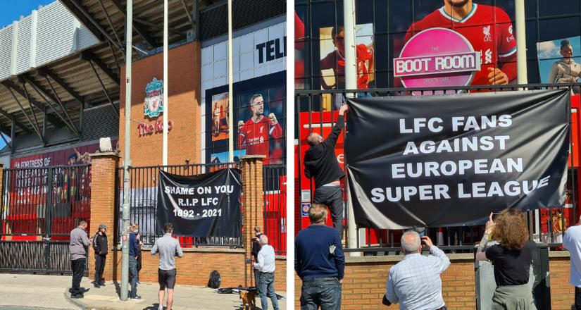 « Honte à vous » : la banderole cinglante des supporters de Liverpool visant la Super League