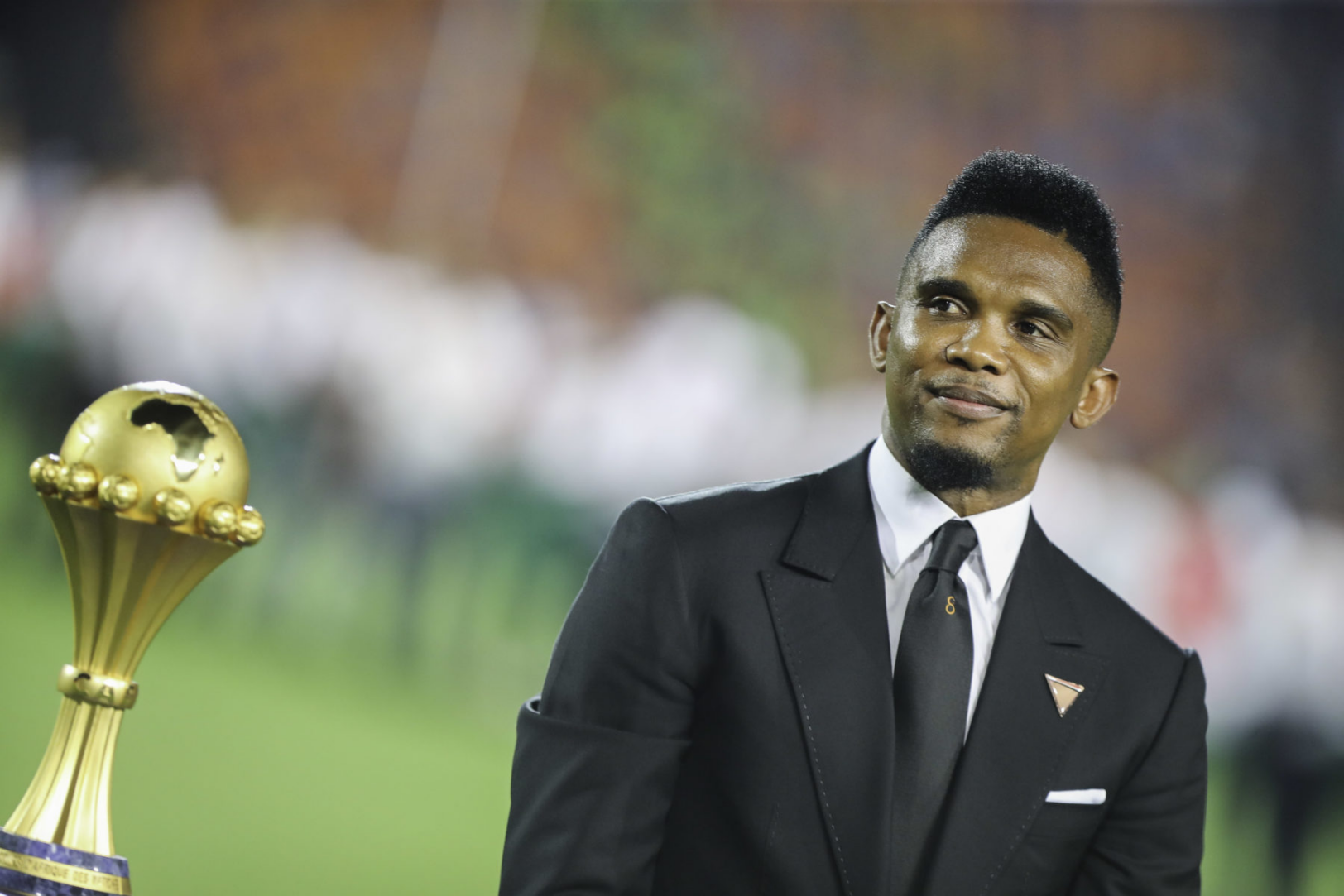 Samuel Eto’o avec la Coupe d'Afrique