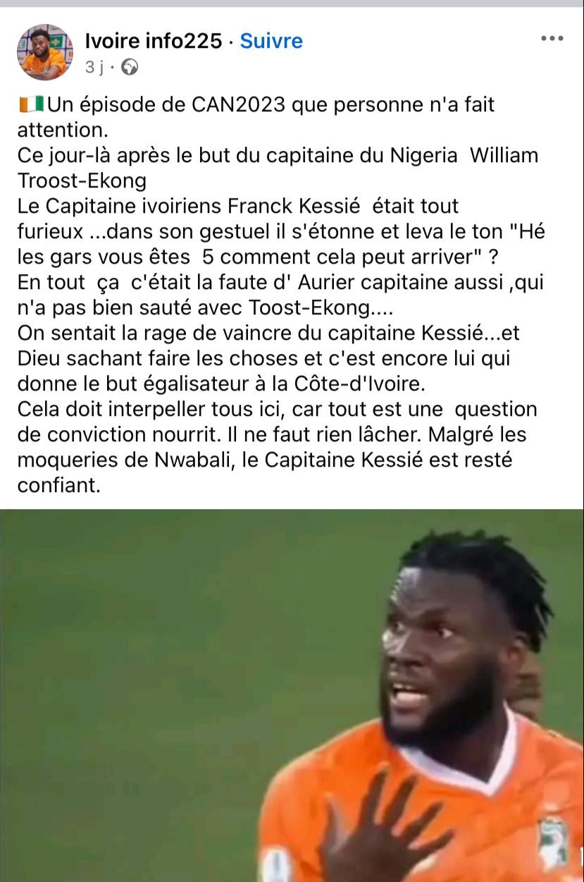  « La colère de Franck Kessié envers Serge Aurier pour son manque de… »