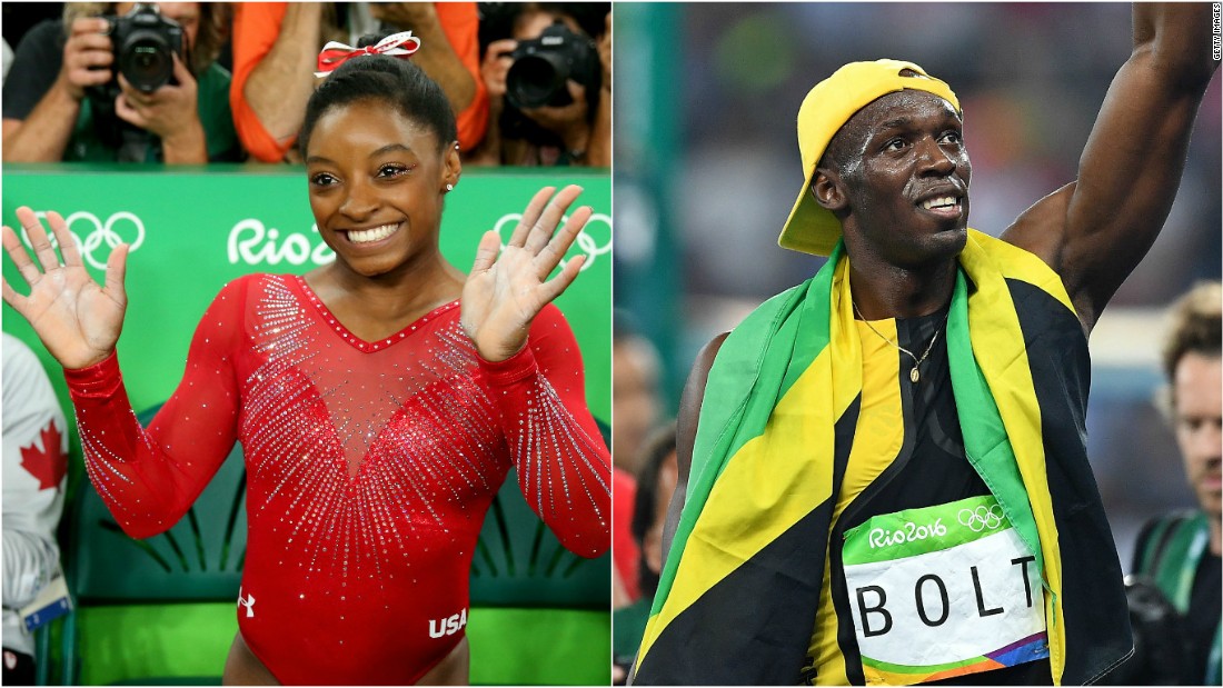 Simone Biles Usain Bolt