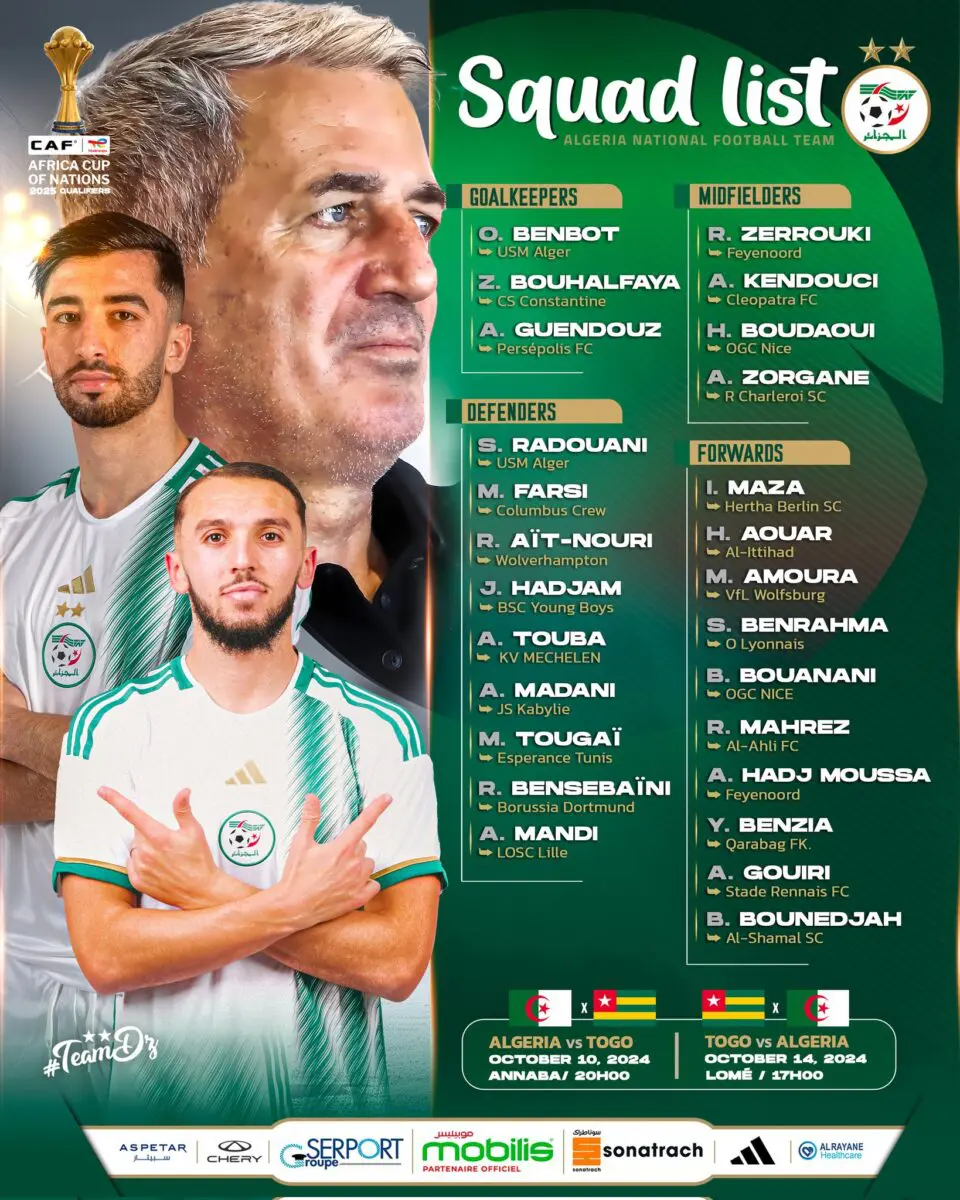  surprise dans la liste pour le Togo, Maza et deux nouveaux joueurs appelés !