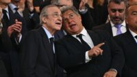 Florentino Perez et Joan Laporta lors de Real Barca 3 2 Liga le 21 avril 2024 1849700