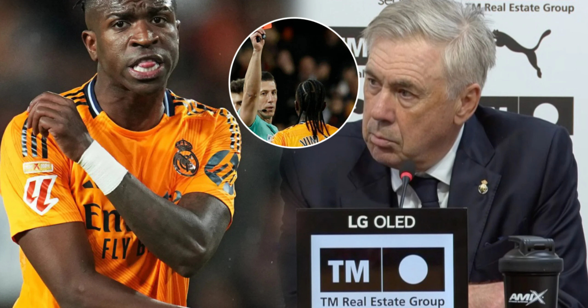 Ancelotti furieux après le rouge de Vinicius à Valence : « Nous allons… »